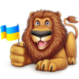 Подарок ВК Лев c флагом украины