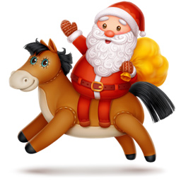 VK Gift Дед Мороз на лошадке