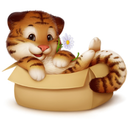 VK Gift Тигр в коробке