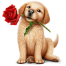 Подарок ВК Собака с розой