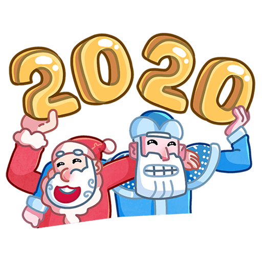 VK Sticker Father Frost and Santa #38
