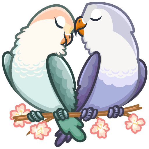 VK Sticker Lovebirds #1