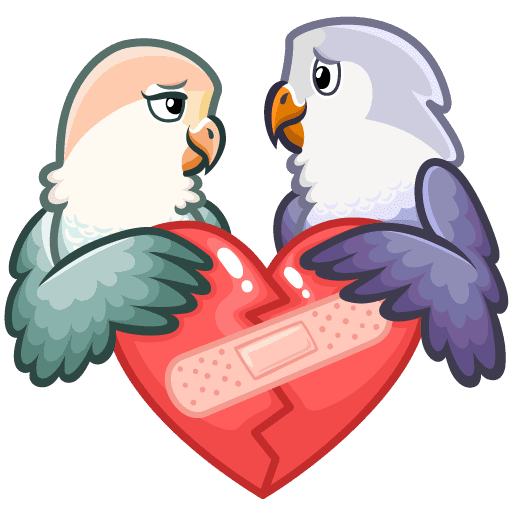 VK Sticker Lovebirds #15