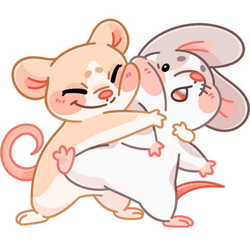 VK Sticker Mice Hugs #1