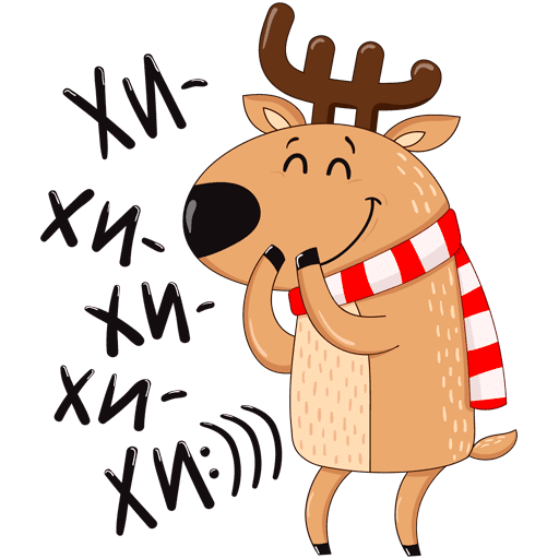 VK Sticker New Year Deer #2
