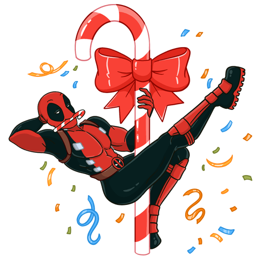 VK New Year with Deadpool stickers