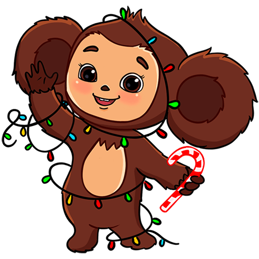 VK Sticker New Year's Cheburashka #4