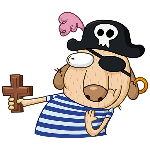 Стикер ВК Пират Дигги #19