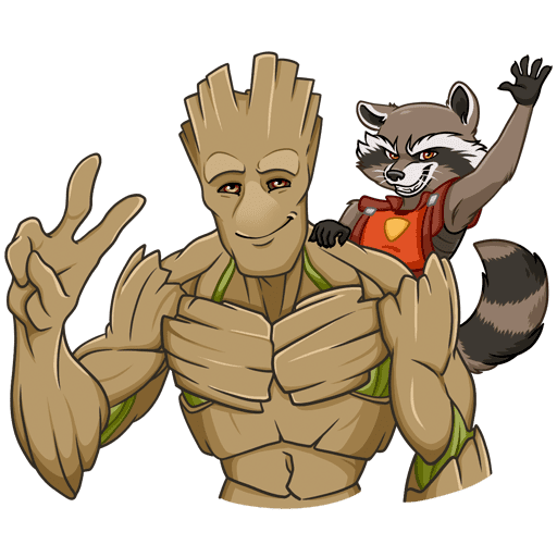 VK Rocket and Groot stickers