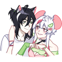 Mousey and Ren on vacation VK sticker #24