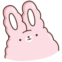 Стикер ВК Кролик Супчик розовый #1
