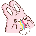 Стикер ВК Кролик Супчик розовый #3