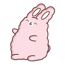 Стикер ВК Кролик Супчик розовый #31