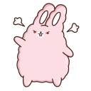 Стикер ВК Кролик Супчик розовый #34