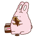 Стикер ВК Кролик Супчик розовый #38