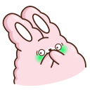 Стикер ВК Кролик Супчик розовый #39