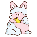 Стикер ВК Кролик Супчик розовый #45