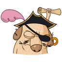 Стикер ВК Пират Дигги #33