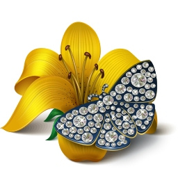 VK Gift Лилия с бабочкой