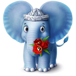 VK Gift Слоненок с цветами
