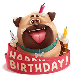 Подарок ВК Пёс Happy Birthday