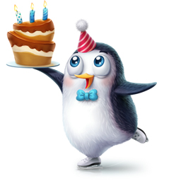 Подарок ВК Пингвин с тортиком
