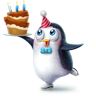 VK Gift Пингвин с тортиком