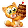 VK Gift Кот с тортом