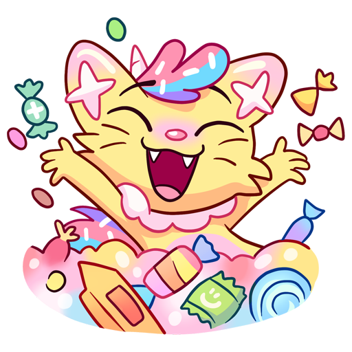 VK Sticker Cozy Candy Cat #46