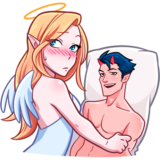 VK Sticker Demon and Miss Angel #36