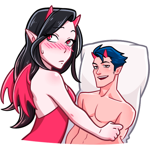 VK Sticker Devil and Demoness #36