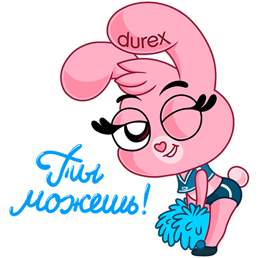 Стикер ВК Кролики Durex #20