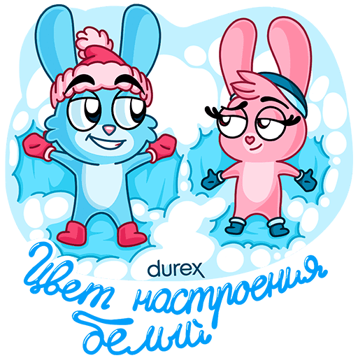 Стикер ВК Кролики Durex #21