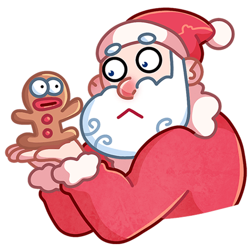 VK Sticker Father Frost and Santa #44
