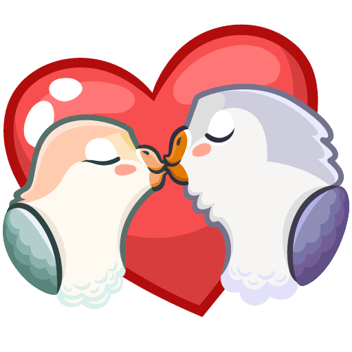 VK Sticker Lovebirds #3