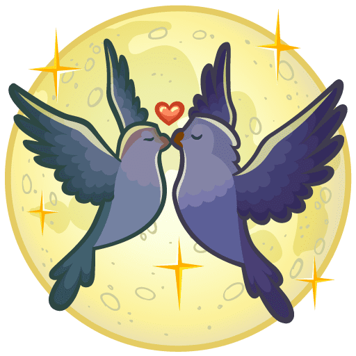 VK Sticker Lovebirds #17