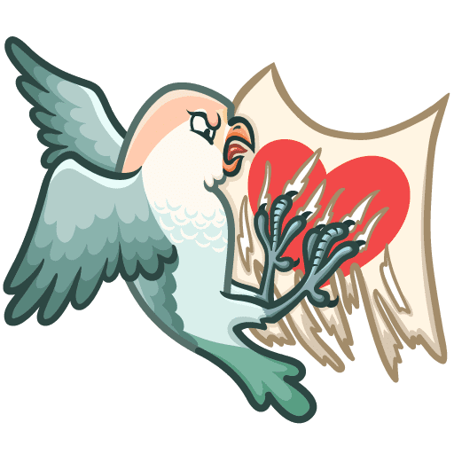 VK Sticker Lovebirds #19