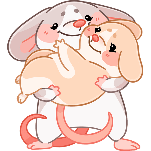 VK Sticker Mice Hugs #30