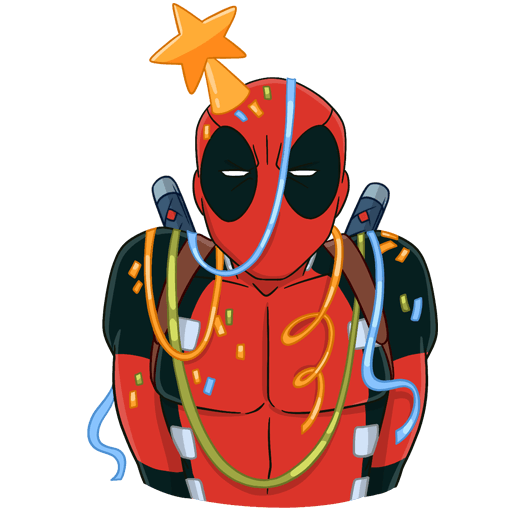 VK Sticker New Year with Deadpool #3