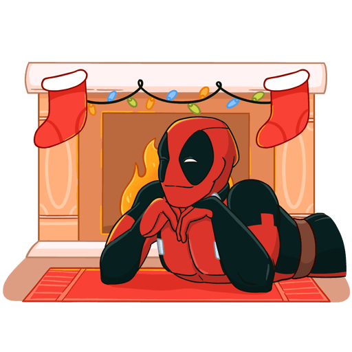 VK Sticker New Year with Deadpool #8