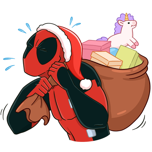 VK Sticker New Year with Deadpool #16
