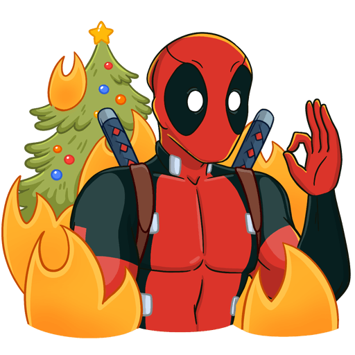 VK Sticker New Year with Deadpool #26