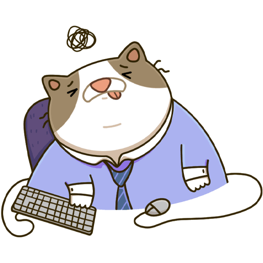 VK Sticker Office Cat #7
