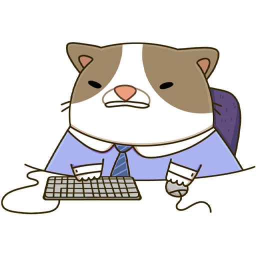 VK Sticker Office Cat #11