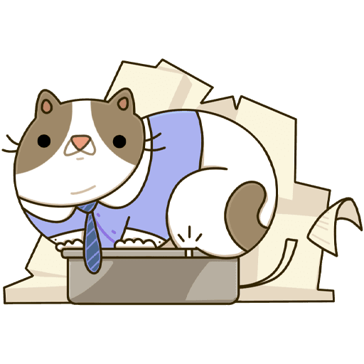 VK Sticker Office Cat #21