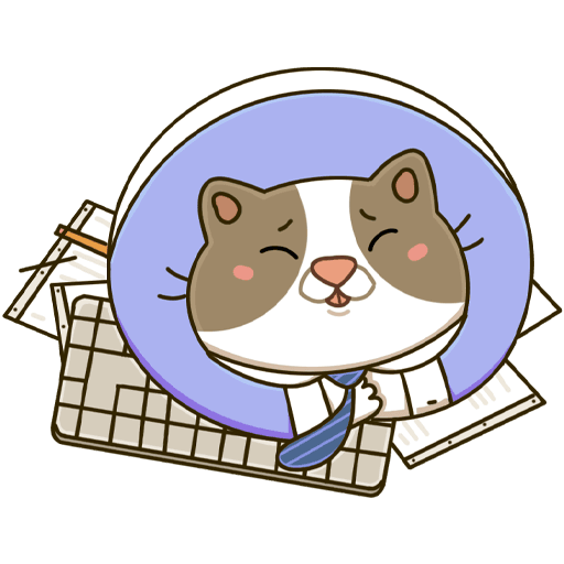 VK Sticker Office Cat #25
