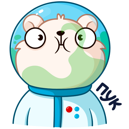 VK Sticker Space Bear #15