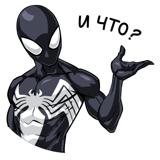 VK Sticker Spider man. Black Suit #9