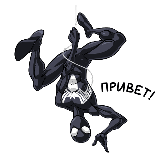 VK Sticker Spider man. Black Suit #12