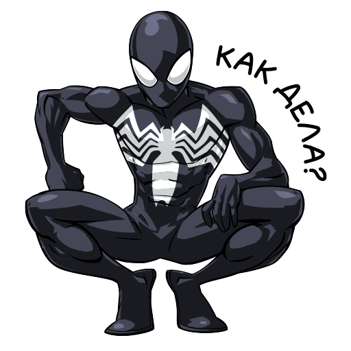 VK Sticker Spider man. Black Suit #13